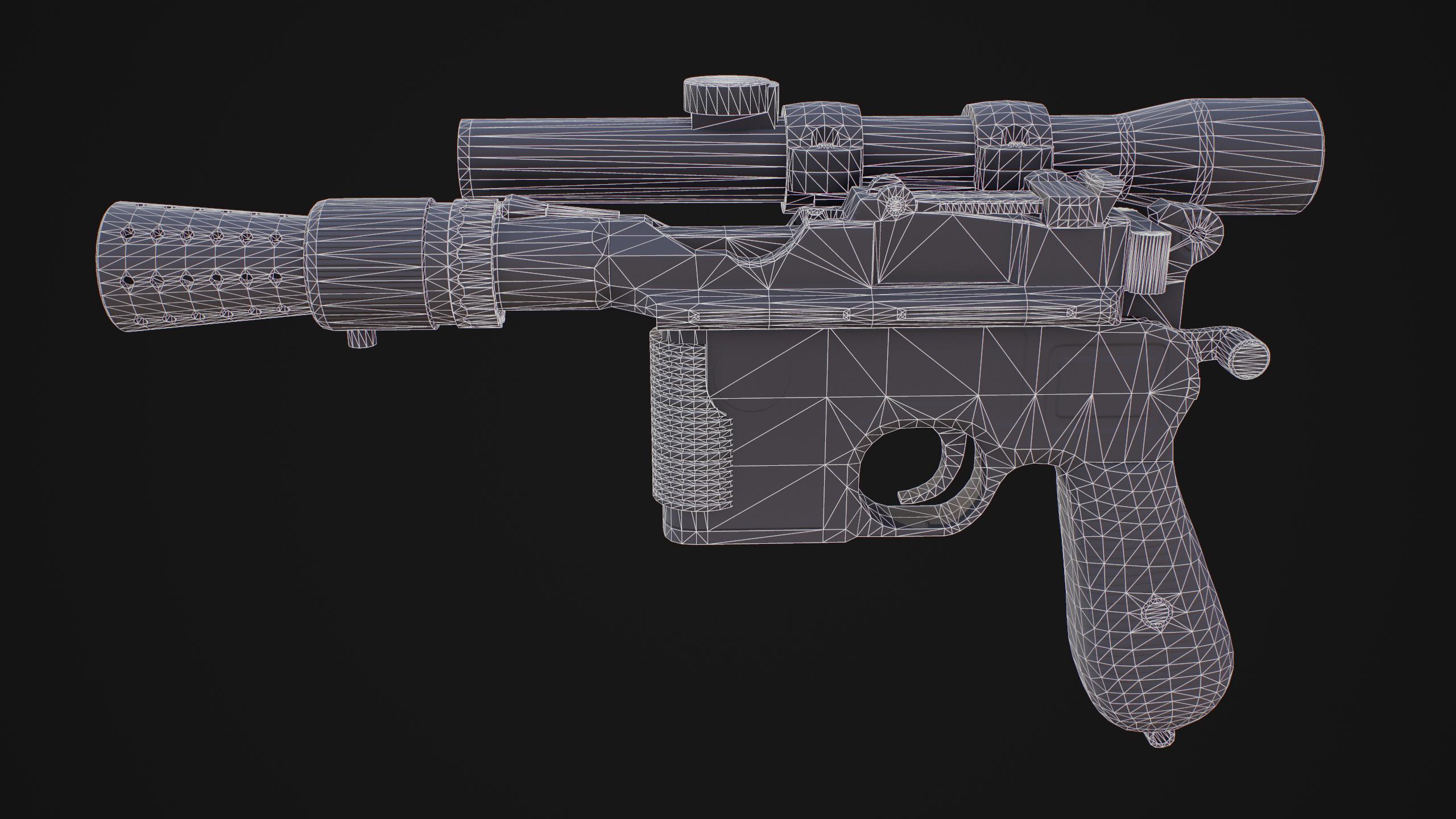 Wireframe render of a DL-44 blaster