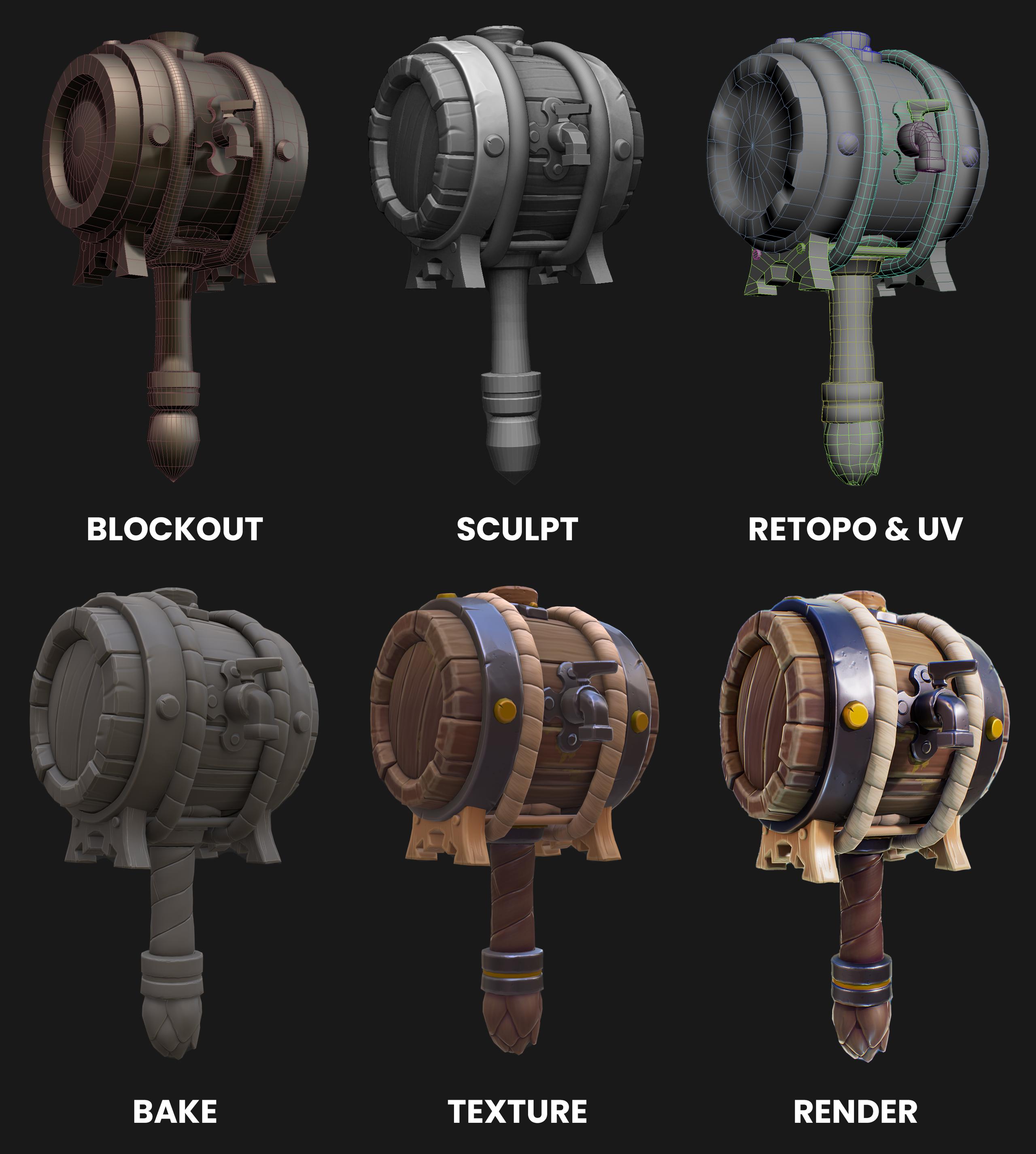 Creation process breakdown of keg hammer