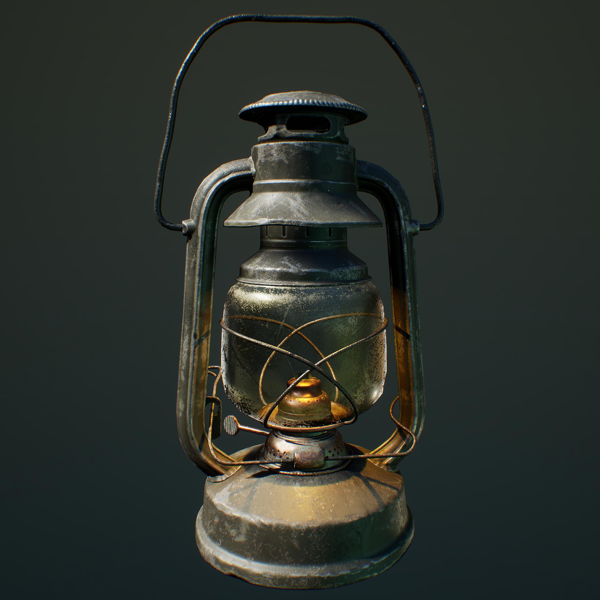 Render of an oil lamp