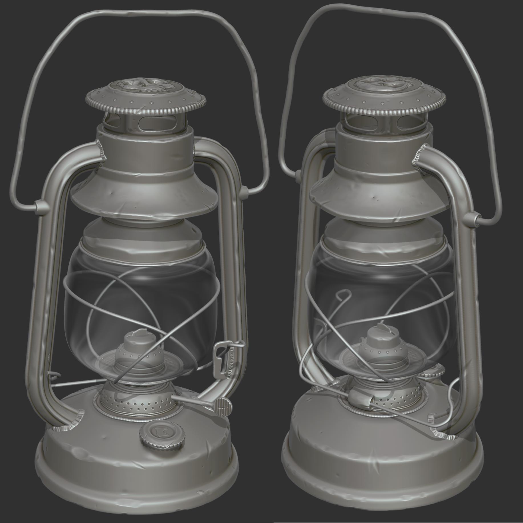 Sculpt of an oil lamp
