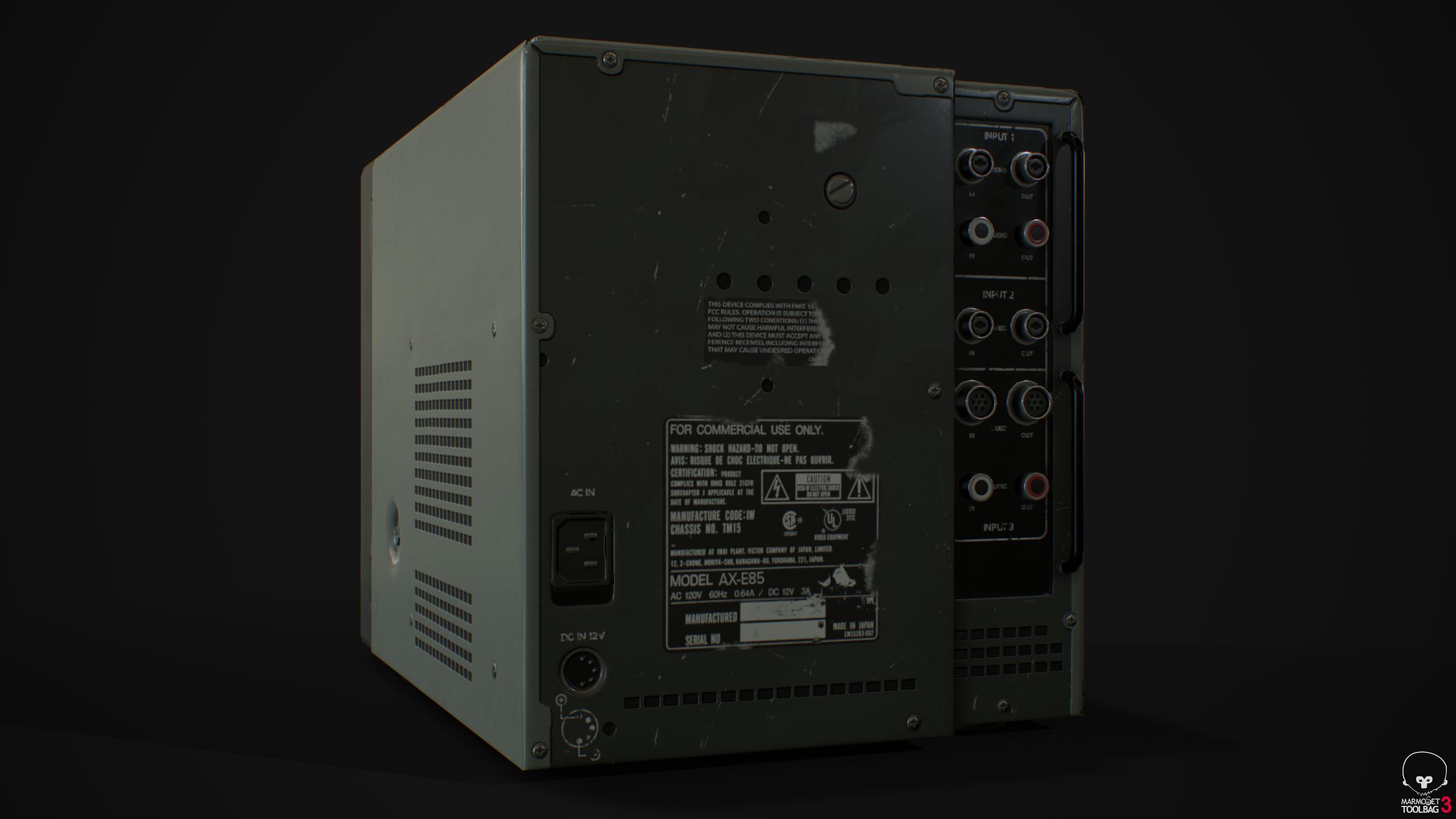 Render of a cctv monitor back
