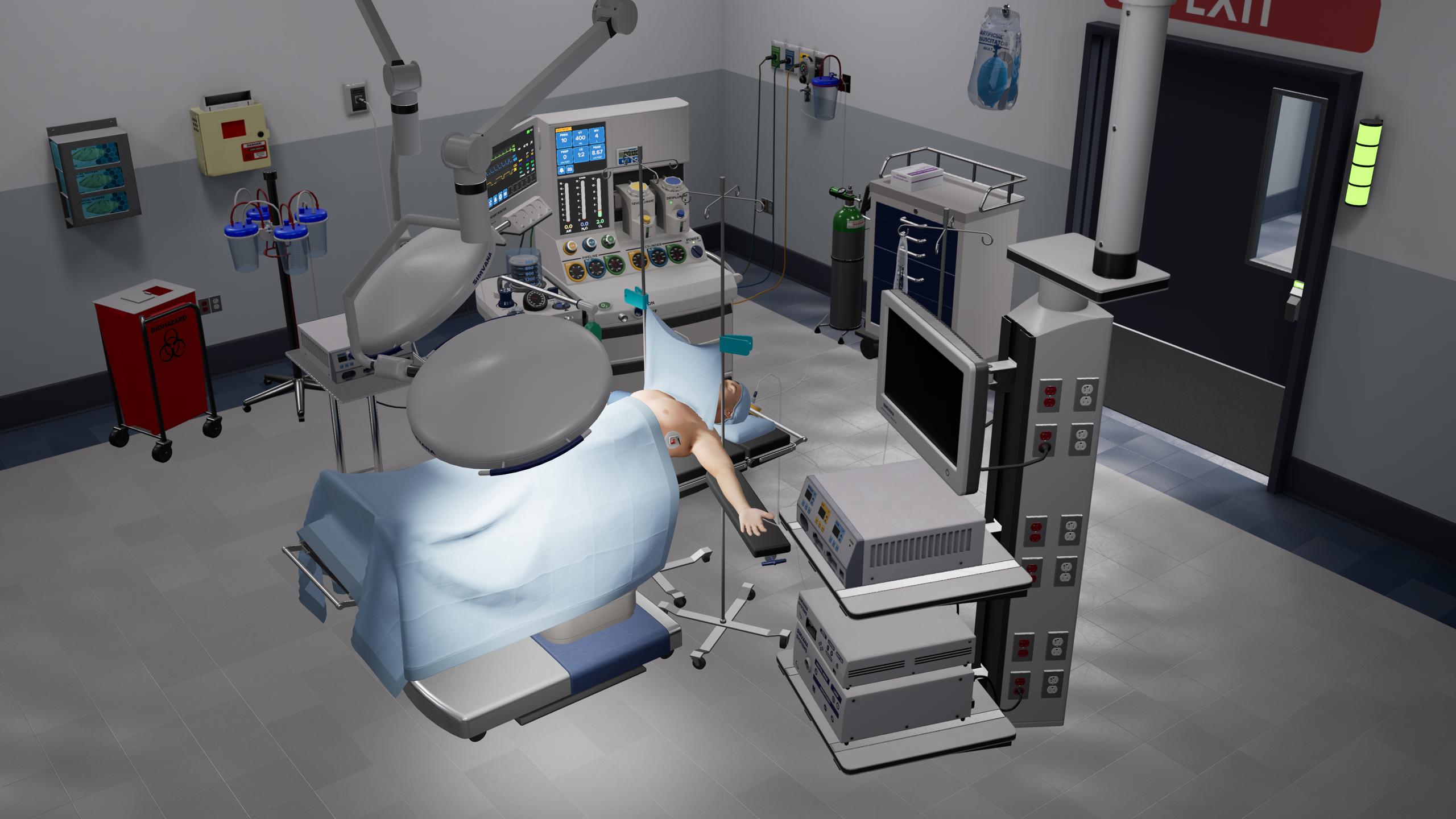 An overhead shot of the operating room