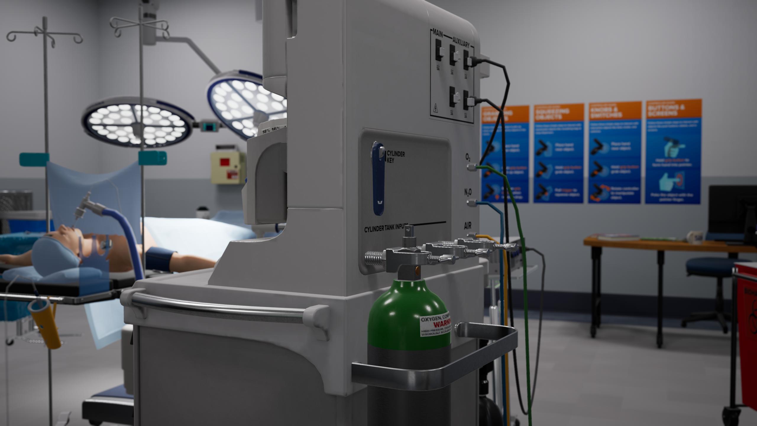 A close up of the back of the anesthesia machine